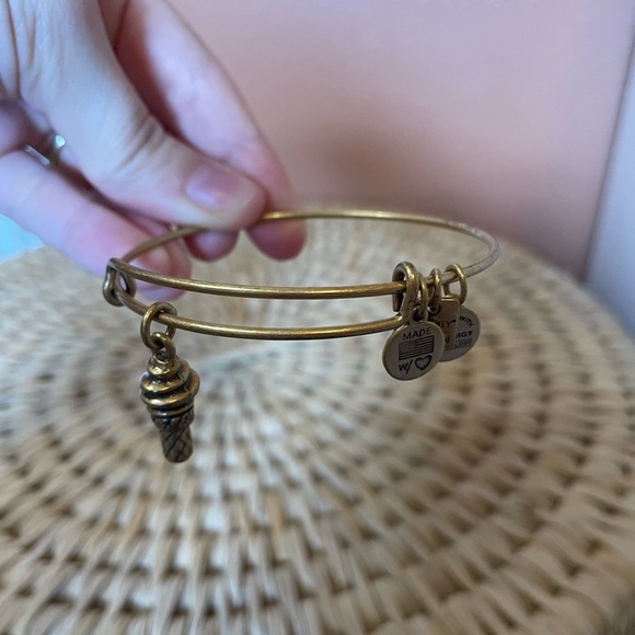 Alex & Ani Ice Cream Expandable Gold Bangle - Picture 2 of 4